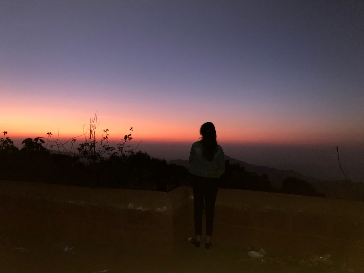 Sunset over Sahyadri ranges at Bombay Point, Mahabaleshwar